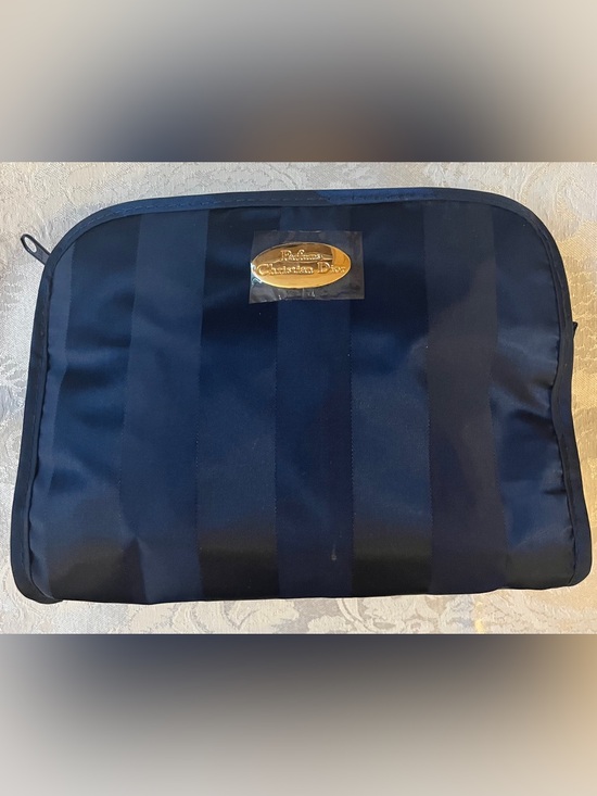 Dior Handbags - Dior Parfums Navy Striped Cosmetics Pouch